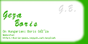 geza boris business card